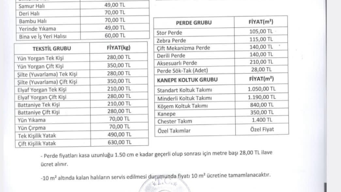 Halı yıkama fiyatına 14 lira zam yapıldı